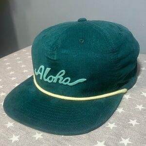 ALOHAS Teal Corduroy Cap with Cream Accent